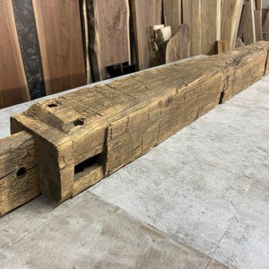 Reclaimed Barn Wood Beam/Fireplace Mantel Beam/Hand Hewn/Oak Mantle Beam/Bench