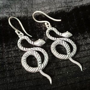 Brass Snake Earrings: Reptilian Serpent Jewelry