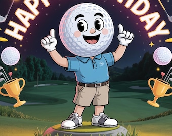 Biglietto di compleanno per uomo appassionato di golf | Biglietto di
