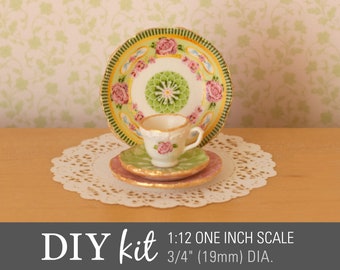 Make Dollhouse "China" Dishes with 1:12 Miniature Waterslide Decals Kit – Dolce Pink Rose