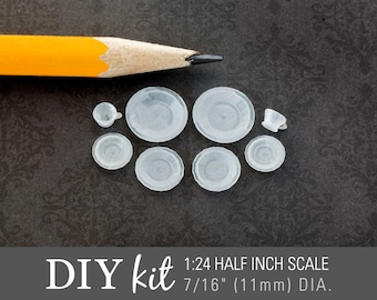 Half Scale Dollhouse Dish Blanks - unpainted plastic 1:24