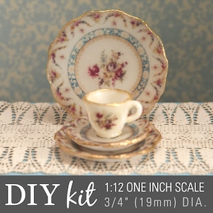 Make Dollhouse "China" Dishes with 1:12 Miniature Waterslide Decals Kit – Heirloom Roses