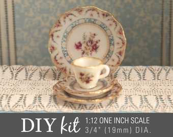 Make Dollhouse "China" Dishes with 1:12 Miniature Waterslide Decals Kit – Heirloom Roses