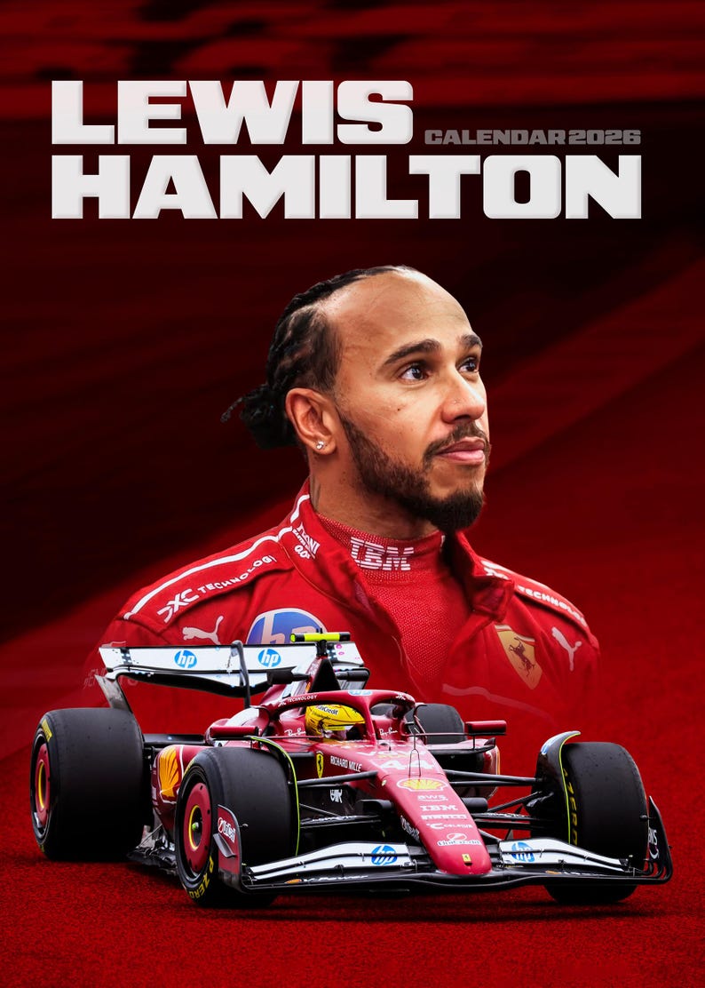 Lewis Hamilton 2026 A3 Calendar Etsy