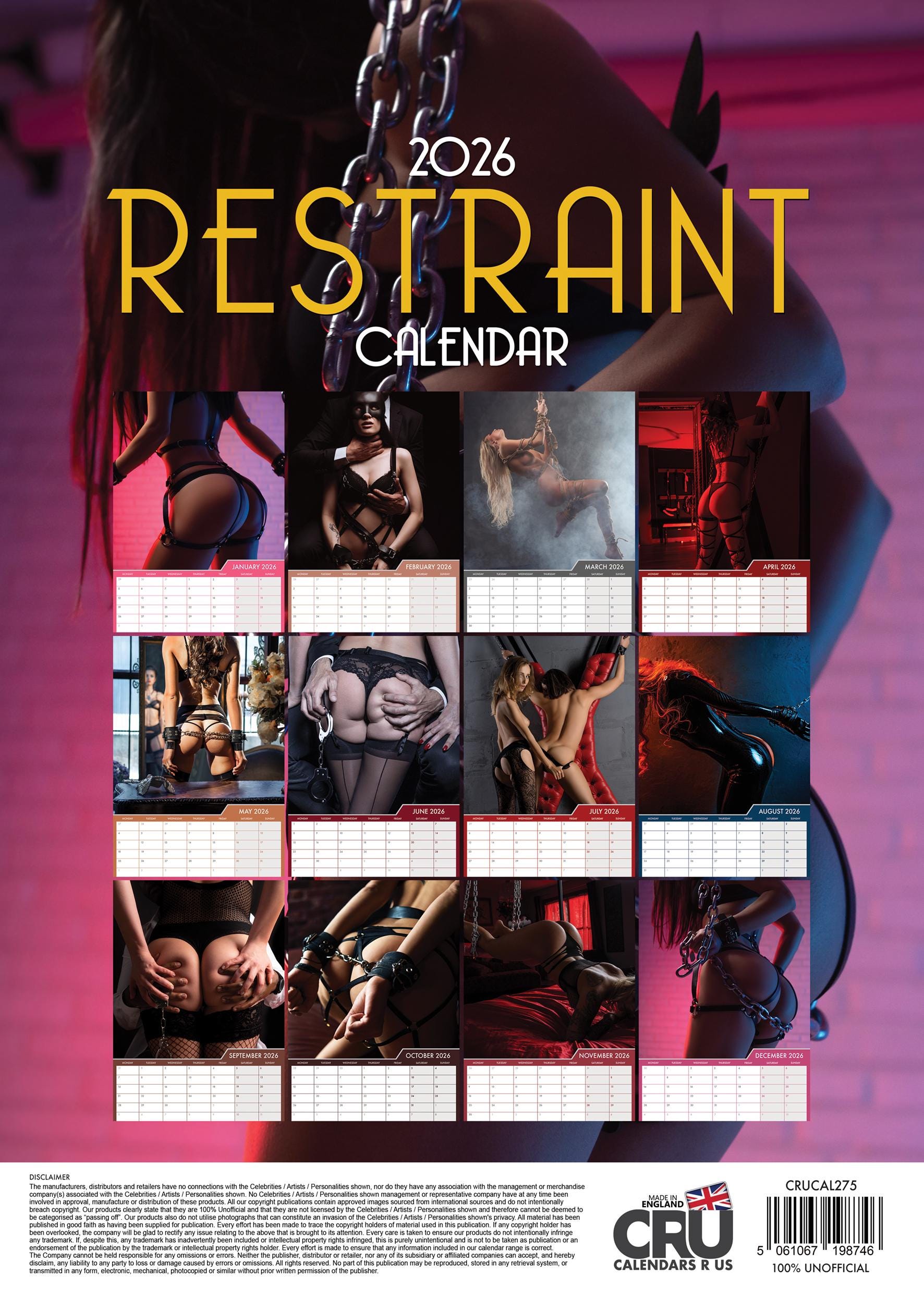 Discover Restraint 2026 Vertical Wall Calendar