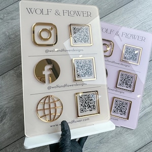Acrylic Multi QR code Sign, Payment Sign, Custom Logo Sign, Scan to pay Sign, Social Review Acrylic Sign, Personalized logo sign