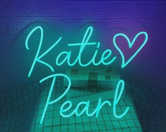 Letrero de neón LED personalizado, decoración de pared con nombre personalizado, luz moderna con base acrílica.