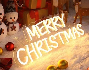 Merry Christmas Led Neon Sign – Festive Holiday Wall Decor, Party Light