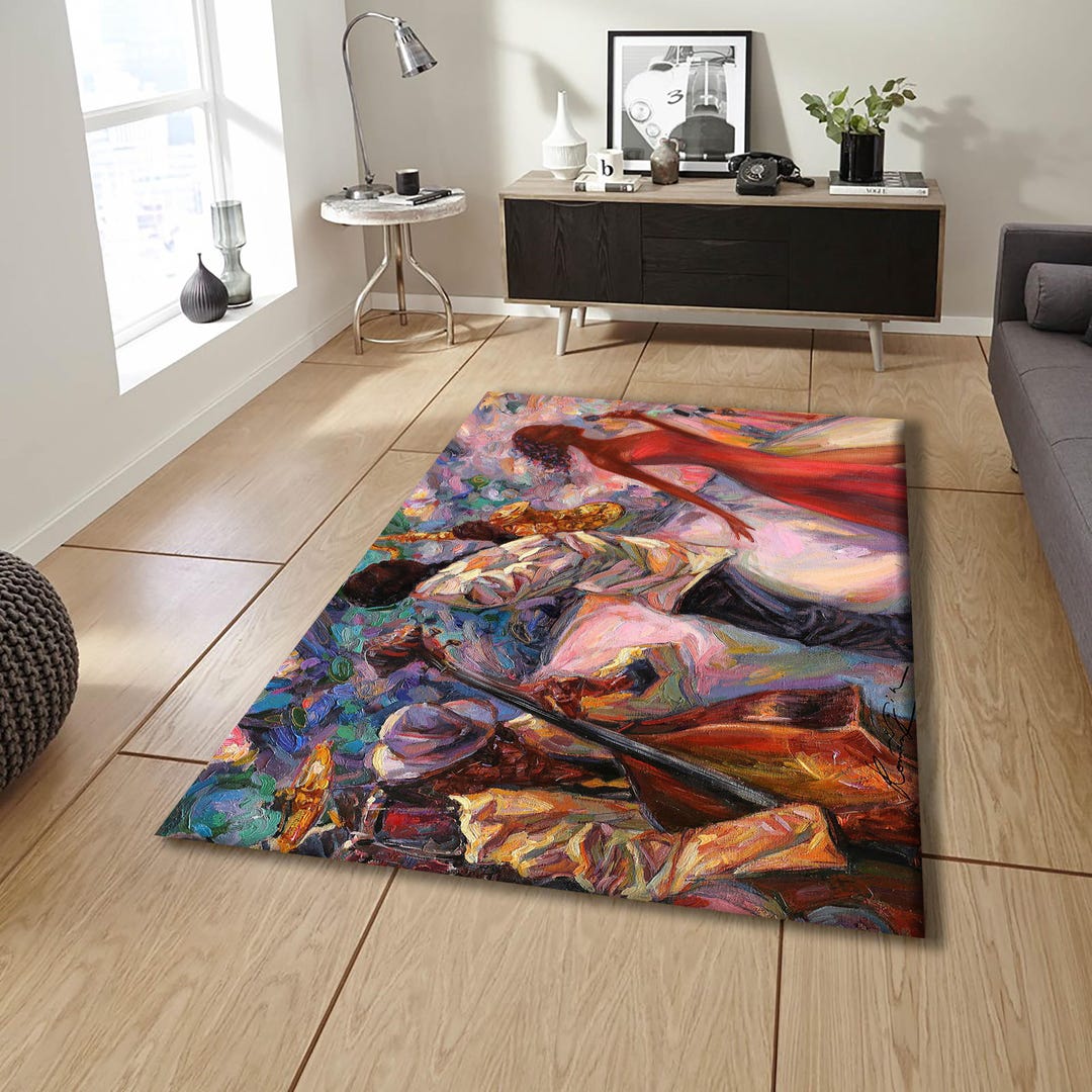 Emotion Works Rug Rug Woman Art Rug, Abstract Art Rug, Figurative Art Rug, Boho ART RUG ...