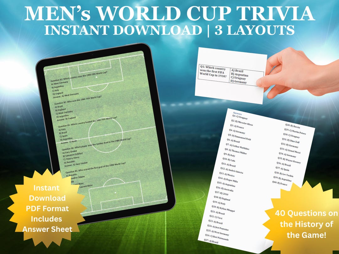 Men’s World Cup Trivia Printable, Soccer Quiz Cards, Pub Quiz Questions ...
