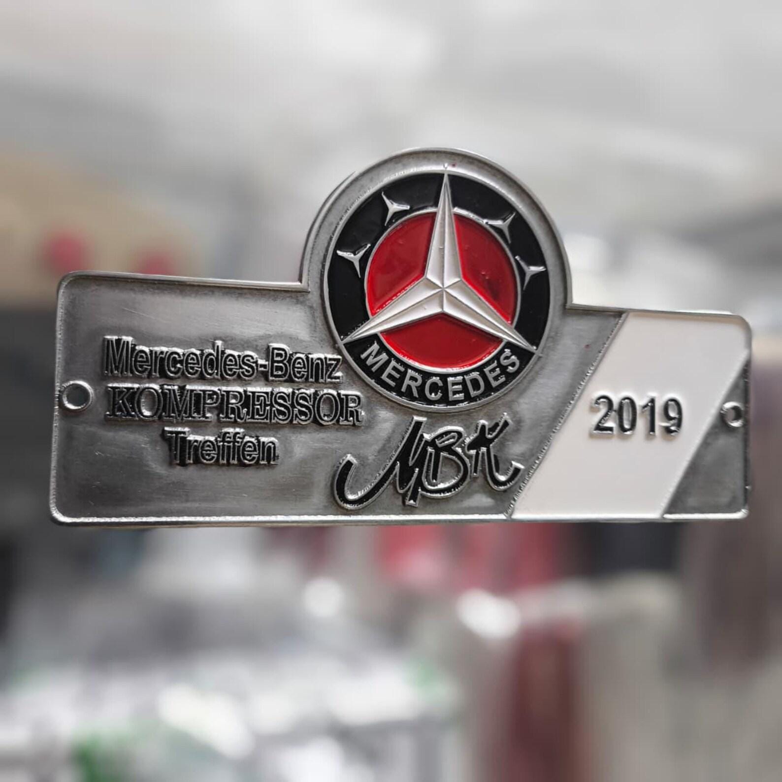 Vintage Mercedes Benz Grill Badge: Kompressor Treffen 2019 Alloy