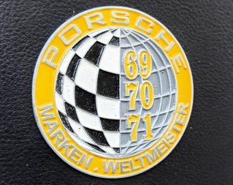 Vintage Porsche Marken Weltmeister 1969–1971 Badge Classic Racing