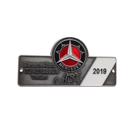Vintage Mercedes Benz Grill Badge: Kompressor Treffen 2019 Alloy