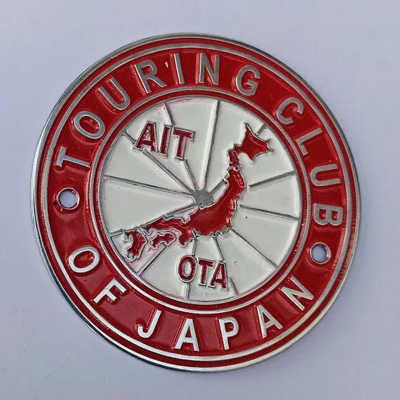 Vintage Touring Club of Japan Badge Classic Motorcycle Car Emblem