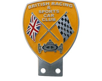 Vintage British Racing Sports Car Club Badge Metal Emblem 70 Vintage British Racing Sports Car Club Badge Metal Emblem 70