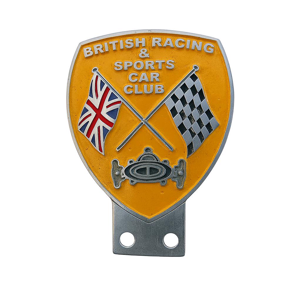 Vintage British Racing Sports Car Club Badge Metal Emblem 70 X 