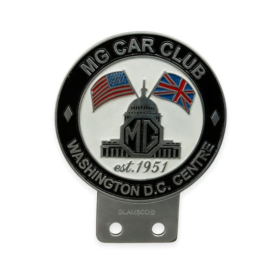 Vintage MG Car Club Grille Badge - Washington DC Centre - Handmade