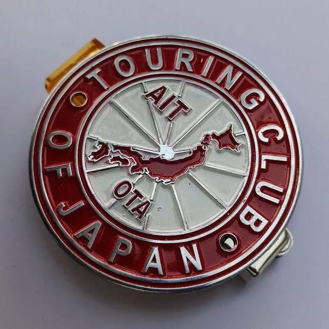 Vintage Touring Club of Japan Badge Classic Motorcycle Car Emblem