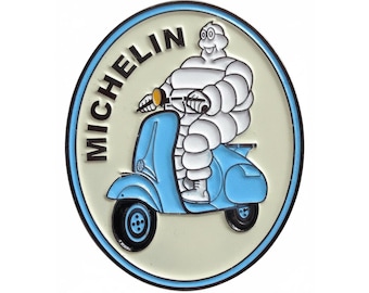Vintage Michelin Vespa Scooter Man Badge Handmade Emblem 2mm Thick for Vespa Lambretta Collectors