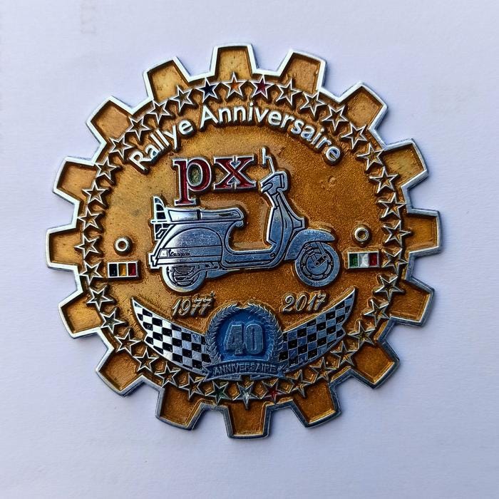 ビンテージバッジ Vespa 新型PXシリーズ クラブラリー40周年記念