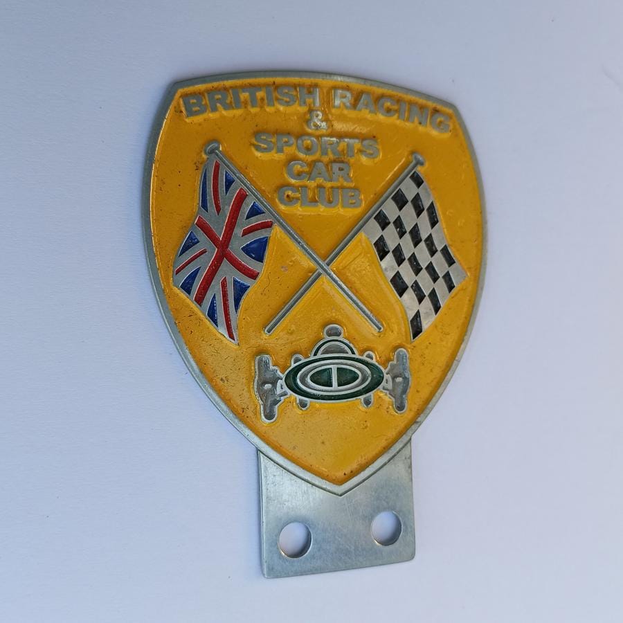 Vintage British Racing Sports Car Club Badge Metal Emblem 70 X 