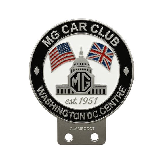 Vintage MG Car Club Grille Badge - Washington DC Centre - Handmade
