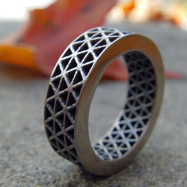 Triangle ring Stainless Steel  - made to order