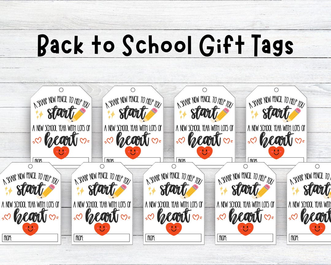 Back to School Printable Gift Tag for Students | Pencil Gift Tag From ...