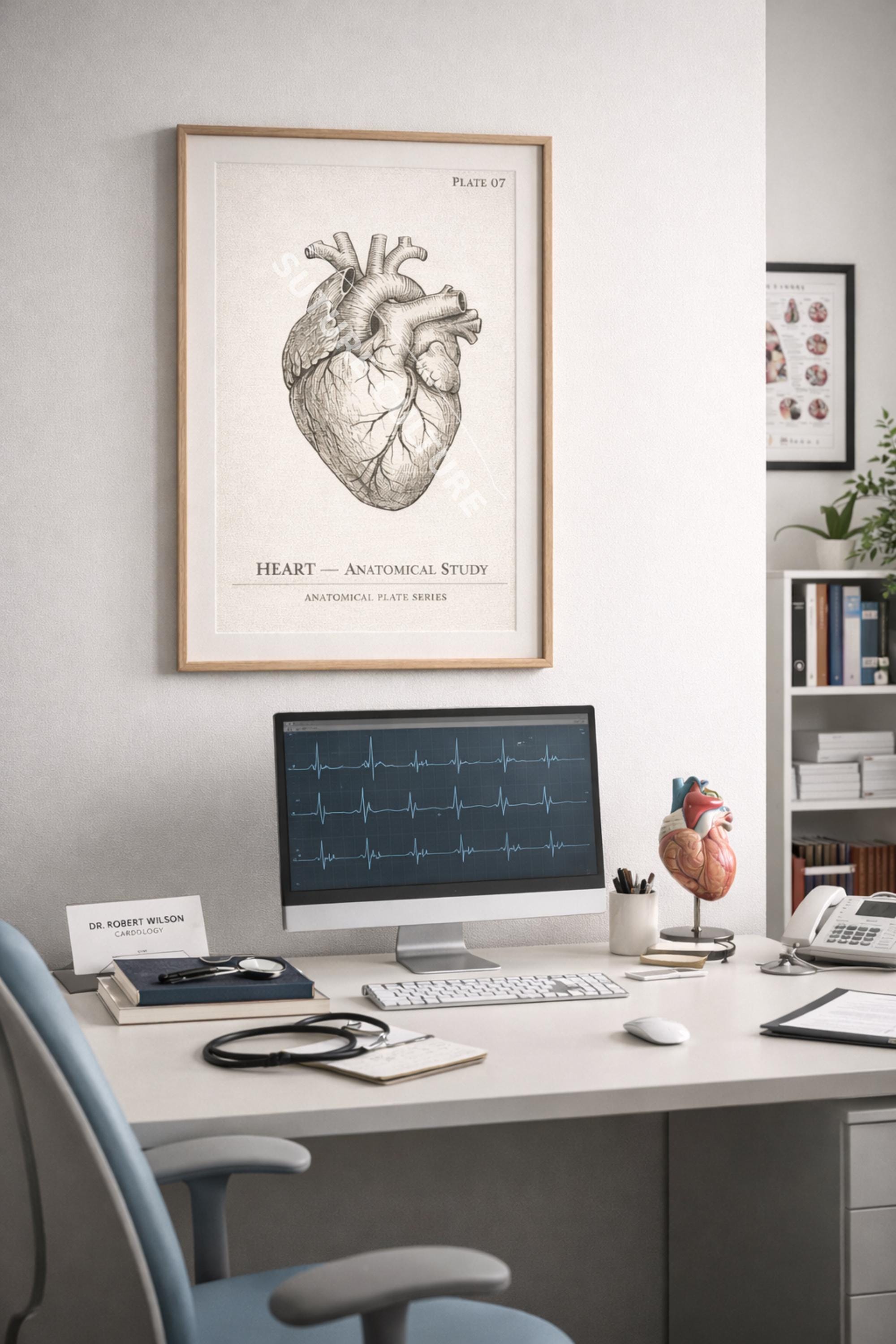 Vintage Heart Anatomy Print | Medical Office Decor (digital Download ...
