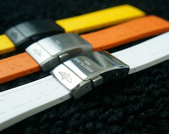 ブライトリング アベンジャー ナビタイマー スーパーオーシャン ウォッチ 22/24mm用 FKMラバーストラップ。フッ素エラストマーバンド