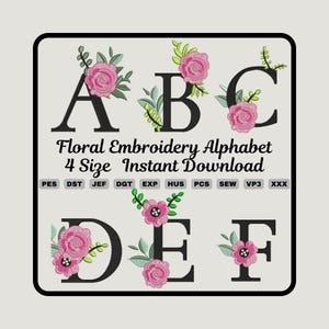 Pink Rose Floral Embroidery Design