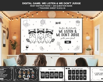 Girls Gone Feral We Listen And We Don't Judge Bachelorette Party Game Confession Game Drinking Game Presentation