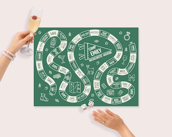 Camp Bachelorette Board Game Template, Camping Bach Party Drinking Game (Digital Download)