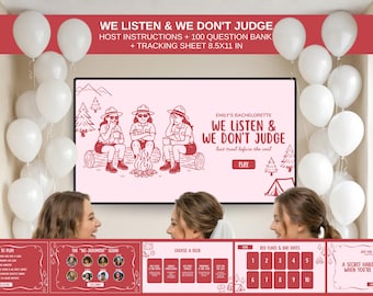 We Listen And We Don't Judge Last Trail Before The Veil Bachelorette Camp Game Presentation