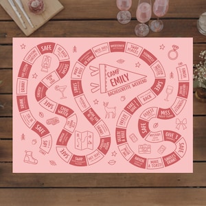 Camp Bachelorette Board Game Template, Camping Bach Party Games, Outdoor Drinking Game, Custom Pregame Activity, Bridesmaid Gift, Birthday