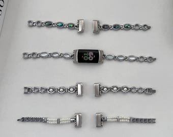 Sliver fitbit inspire 3 strap, fitbit luxe chain bracelet,Metal Chain women fitbit bracelet,elegant fitbit jewelry band,smart watch band
