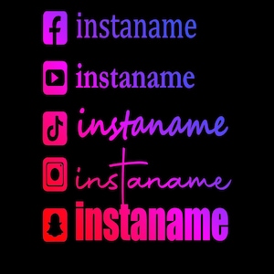 Instagram Sticker, Instagram Car Sticker, Window Sticker, Personalized, Custom Stickers, Name Sticker, Vinyl Sticker.