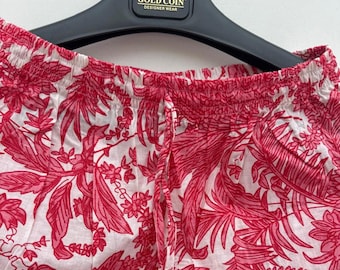 Pure Cotton Pajama Shorts |  Hand Block Print Loungewear | Gift For Her | Comfy Sleepwear | Summer Boxer / Shorts | Womens Boxer