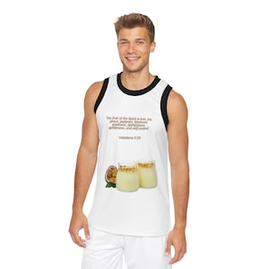 Inspirational Unisex Basketball Jersey with Verse | Perfect for Sports, Gifts, Summer Workouts, Faith-Inspired Apparel