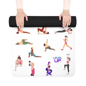Vibrant Rubber Yoga Mat for Fitness Enthusiasts, Flexible Exercise Mat, Cosmic Design Yoga Mat, Home Workout Gear, Motivational Yoga [...]