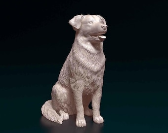 Labrador x Collie Figurine Dog | Minimalist Home Decor | Pet Memorial Statue | DIY or Custom Paint Sculpture | Cake Top