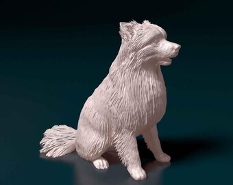 Pomeranian Figurine Dog | Minimalist Home Decor | Pet Memorial Statue | DIY or Custom Paint Sculpture | Cake Top