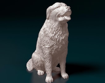 Pyrenean Figurine Dog | Minimalist Home Decor | Pet Memorial Statue | DIY or Custom Paint Sculpture | Cake Top