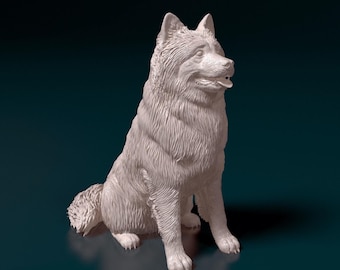 Eurasier Figurine Dog | Minimalist Home Decor | Pet Memorial Statue | DIY or Custom Paint Sculpture | Cake Top