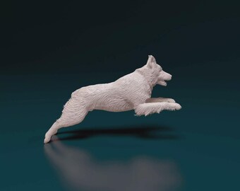 Aussie running Figurine Dog | Minimalist Home Decor | Pet Memorial Statue | DIY or Custom Paint Sculpture | Cake Top