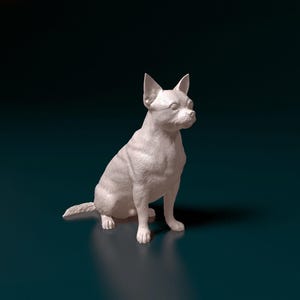 Chihuahua Pincher Figurine Dog, Minimalist Dog Statue, Unique Gift, Memorial Dog Sculpture, Ready to Painting, Home Decor, Cake Top