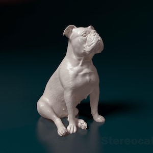 English Bulldog Minimalist Dog Statue – Paintable Dog Figurine, Unique Gift, Dog Memorial Sculpture, Home Decor or Cake Topper