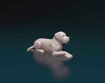American bulldog Figurine Dog | Minimalist Home Decor | Pet Memorial Statue | DIY or Custom Paint Sculpture | Cake Top