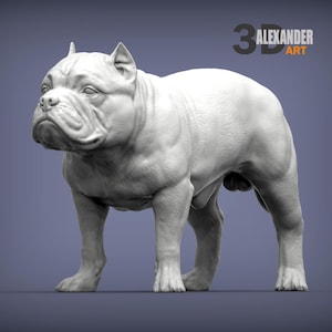 American Bully Minimalist Hundestatue - Lackierbare Hundefigur, einzigartiges Geschenk, Hundegedenkskulptur, Wohnkultur oder Kuchendekoration
