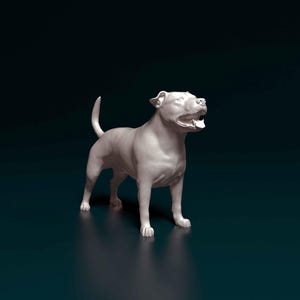 Staffordshire Bull Terrier Minimalist Dog Statue – Paintable Dog Figurine, Unique Gift, Dog Memorial Sculpture, Home Decor or Cake Topper